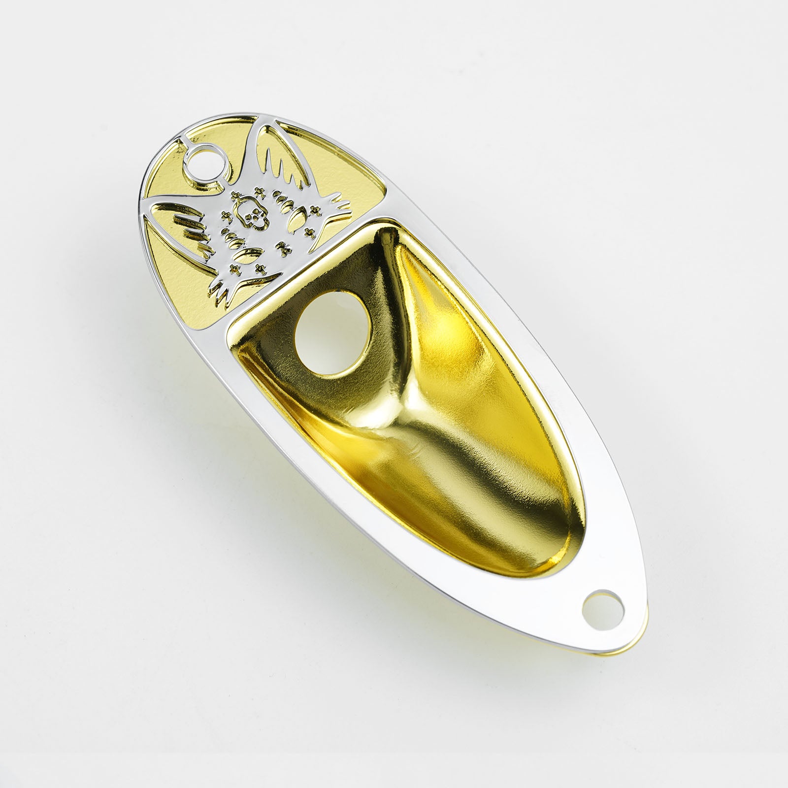 Guyker GJ008 + GJ007 Metal Jack Plate Oval Boat Style for Electric Guitar & Bass