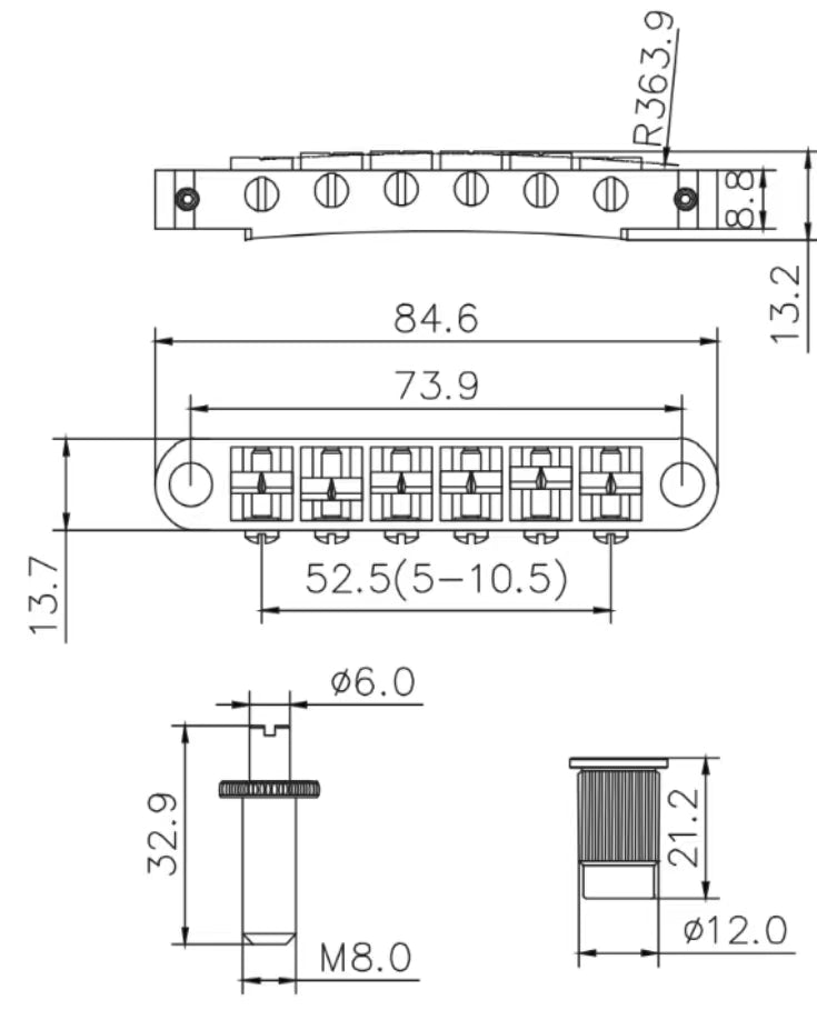 Guyker TP6 Stop Bar & GM003 Tune-O-Matic Bridges for LP