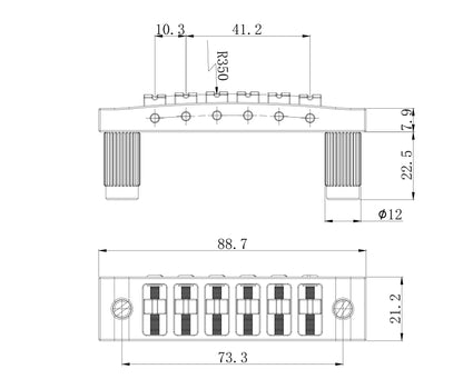 Puente Tune-o-matic de Aleación de Zinc Guyker GM013
