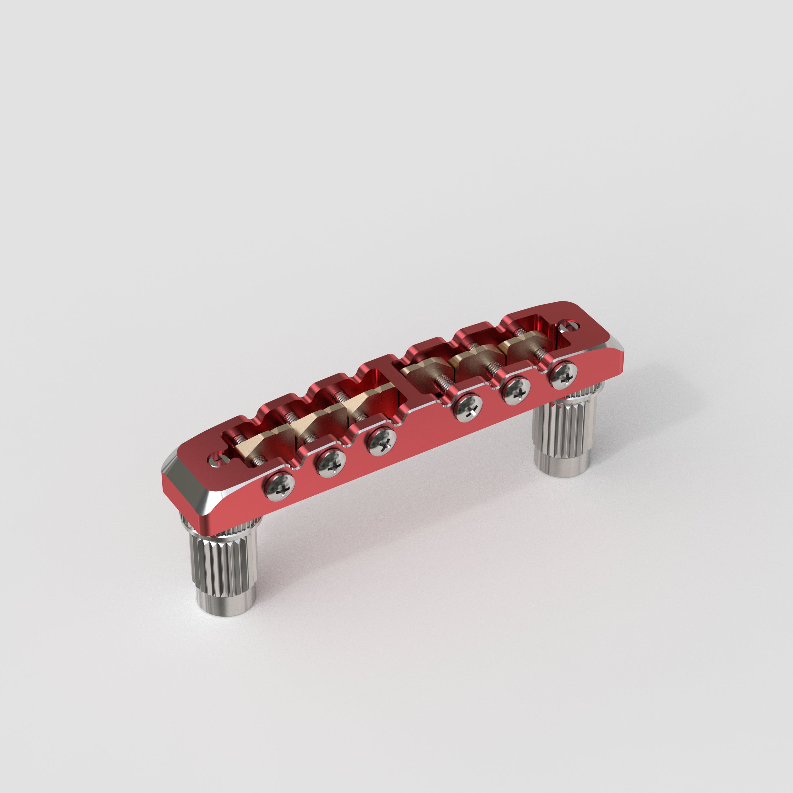 Guyker GMA-001 Lightweight CNC Machined Aluminum Guitar Bridge with Brass Saddles