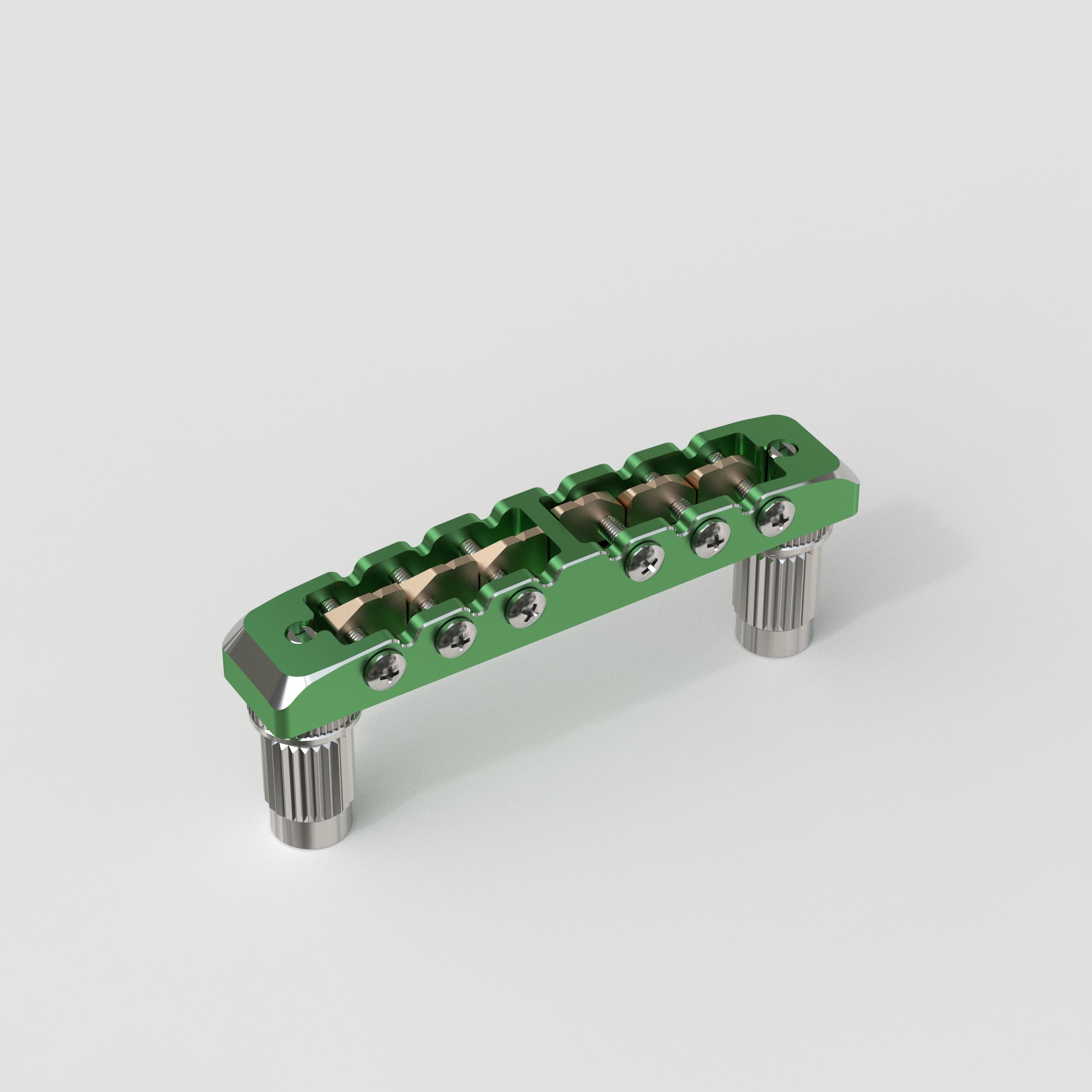 Guyker GMA-001 Lightweight CNC Machined Aluminum Guitar Bridge with Brass Saddles