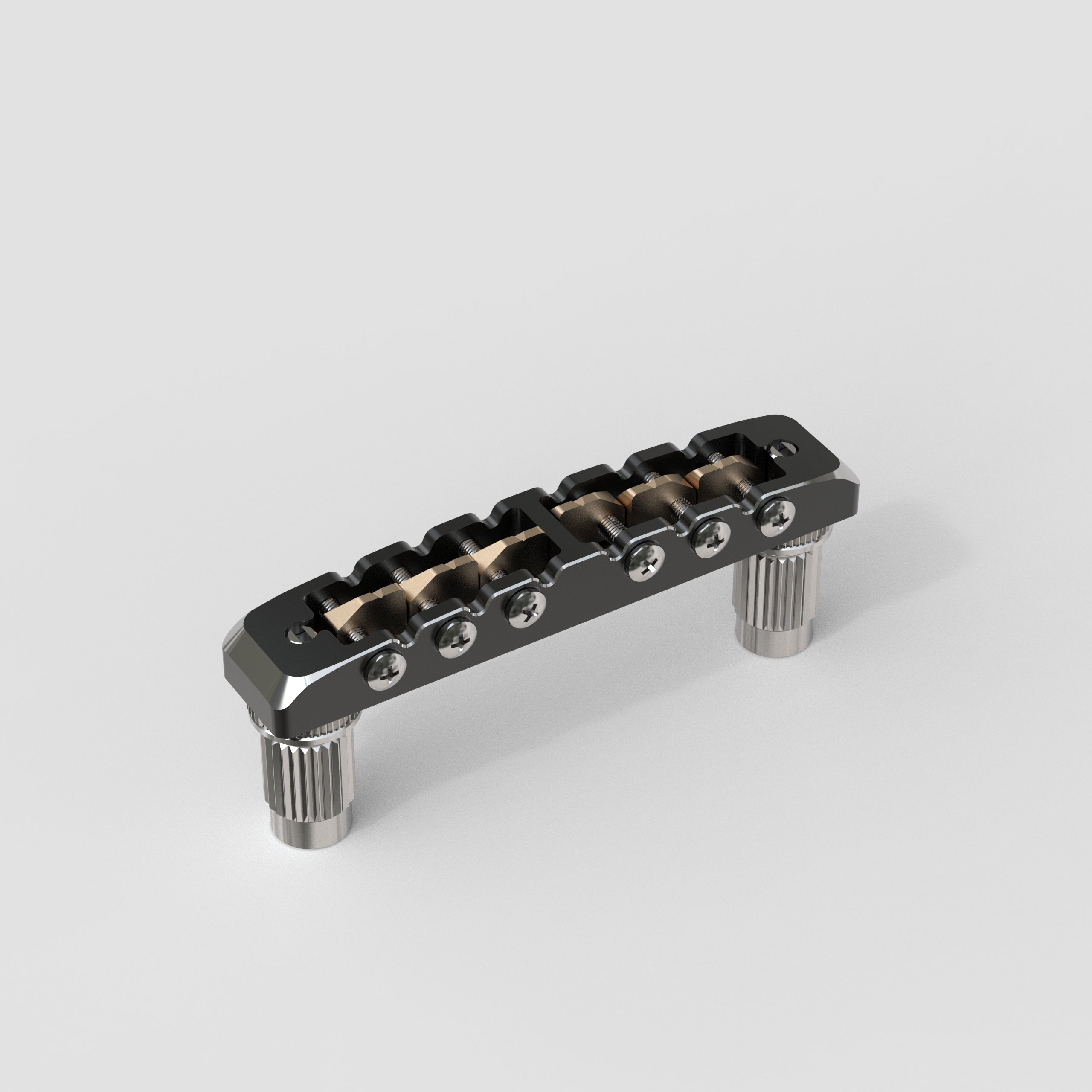 Guyker GMA-001 Lightweight CNC Machined Aluminum Guitar Bridge with Brass Saddles