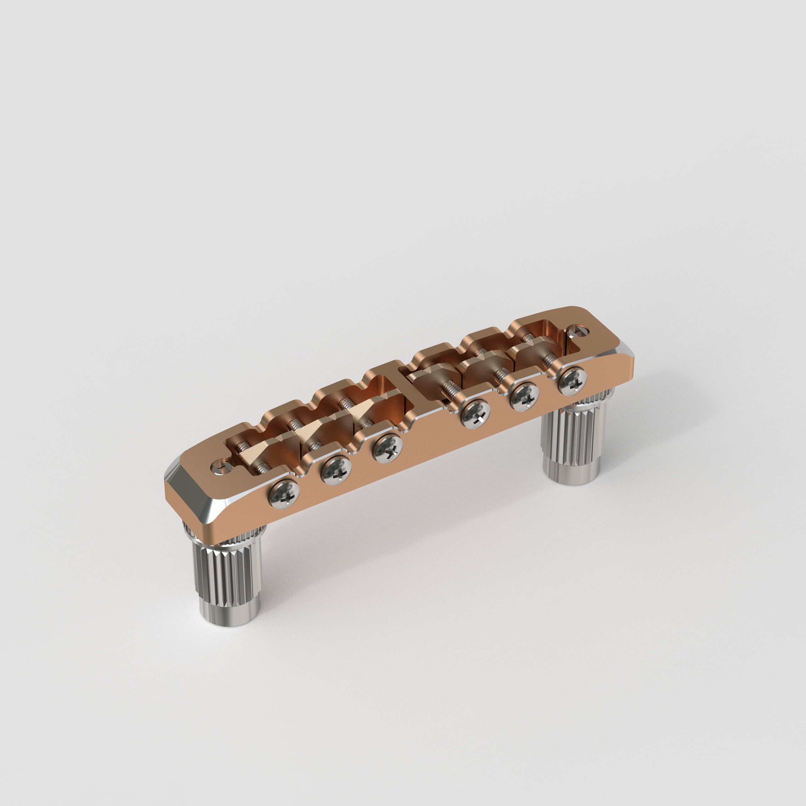 Guyker GMA-001 Lightweight CNC Machined Aluminum Guitar Bridge with Brass Saddles