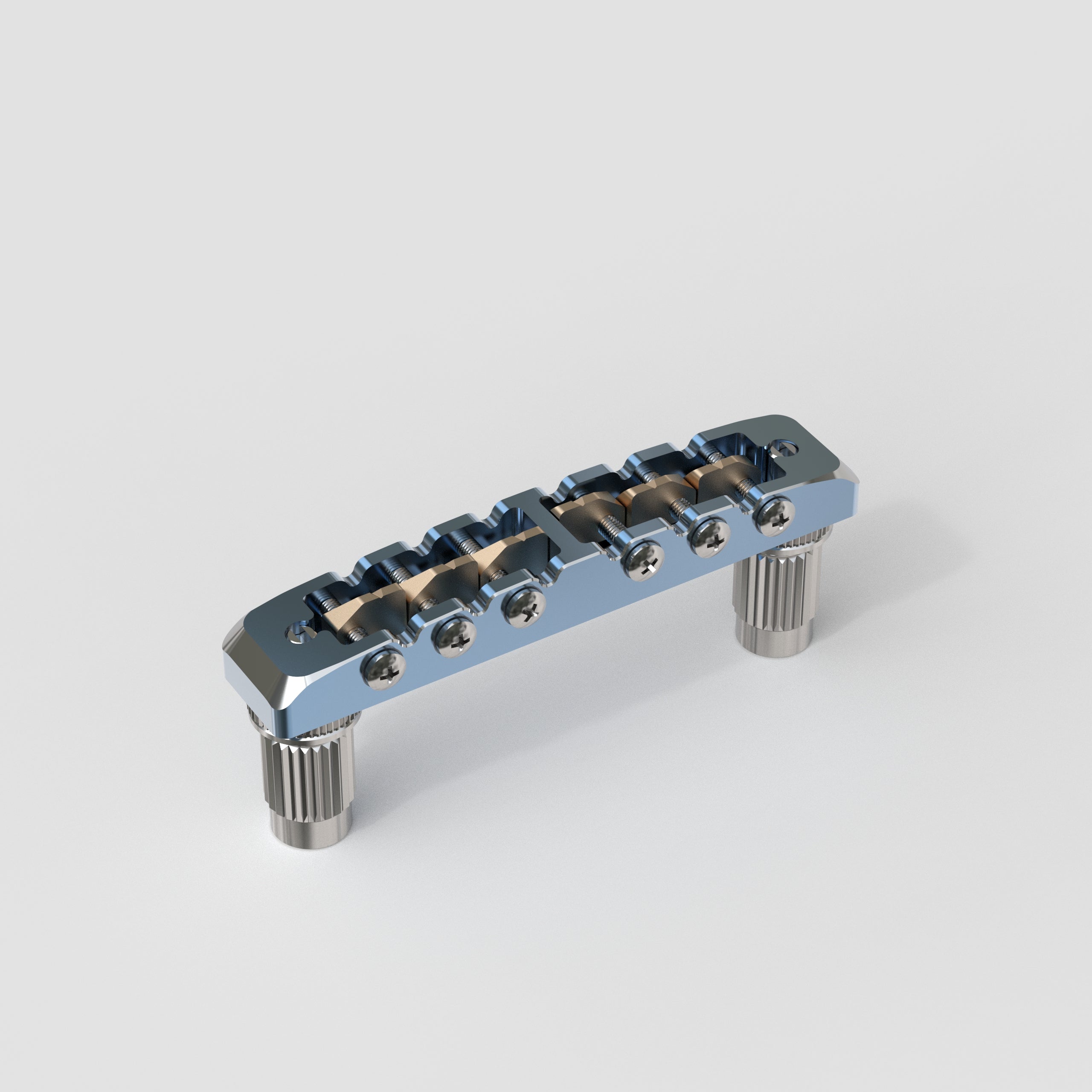 Guyker GMA-001 Lightweight CNC Machined Aluminum Guitar Bridge with Brass Saddles