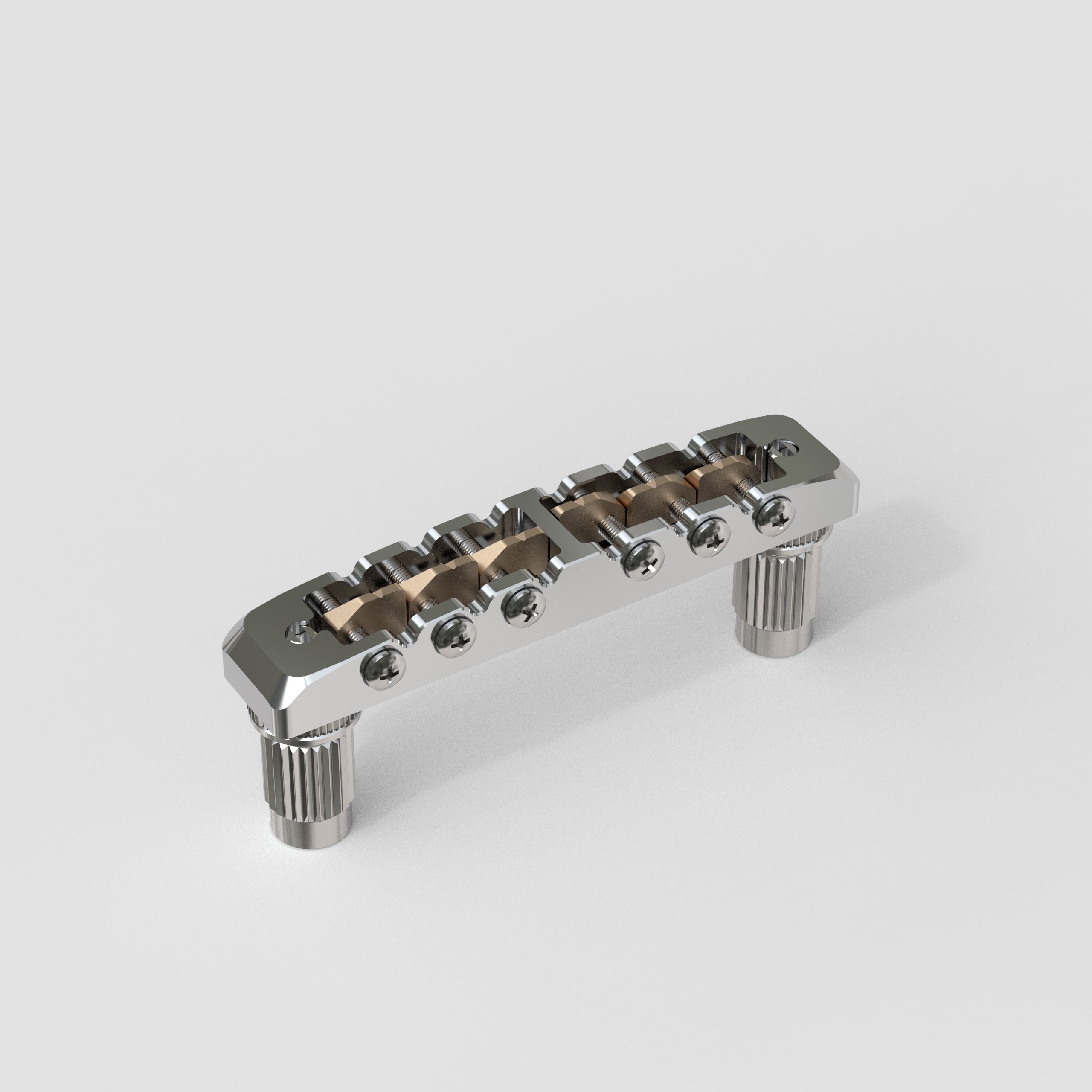 Guyker GMA-001 Lightweight CNC Machined Aluminum Guitar Bridge with Brass Saddles