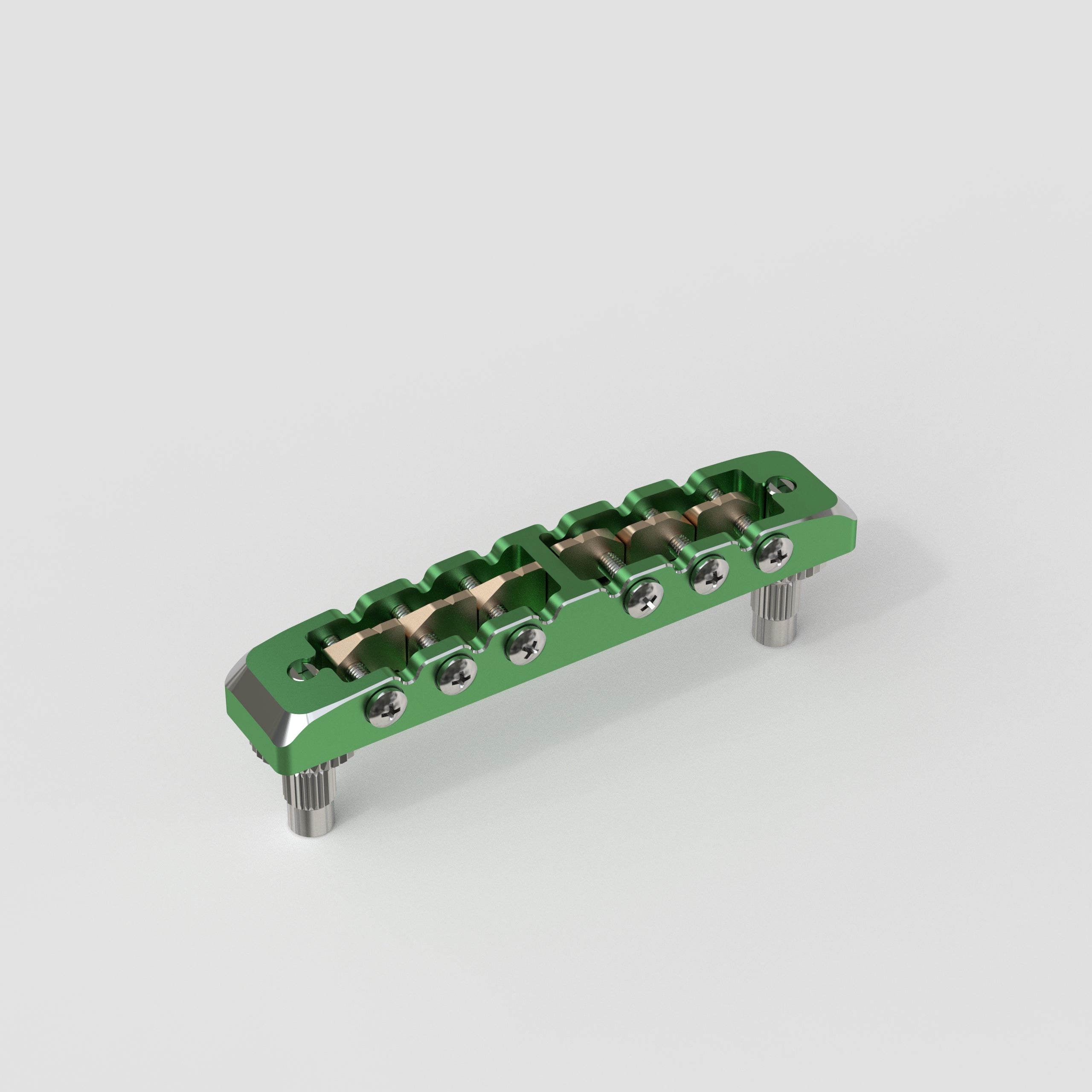 Guyker GMA-002 Lightweight CNC Machined Aluminum Guitar Bridge with Brass Saddles