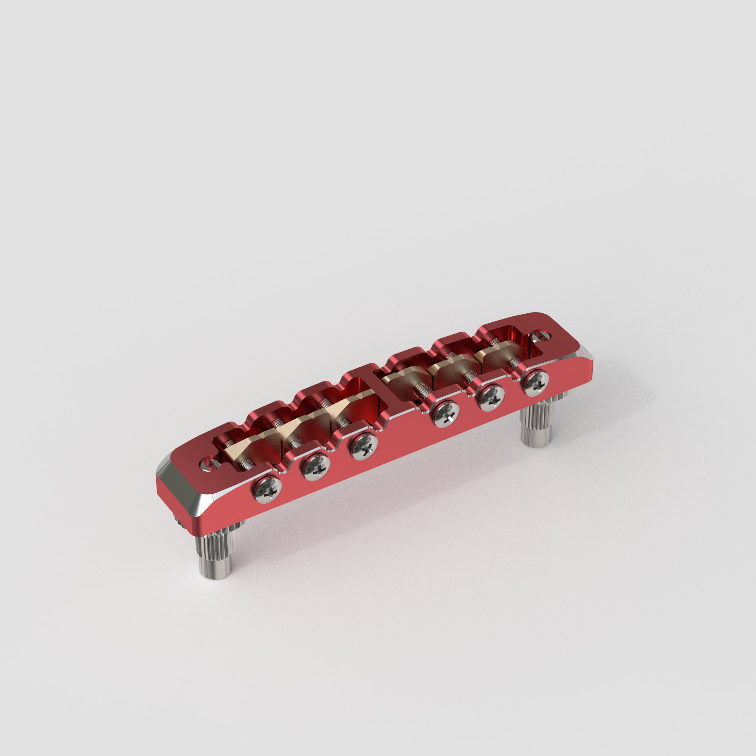 Guyker GMA-002 Lightweight CNC Machined Aluminum Guitar Bridge with Brass Saddles