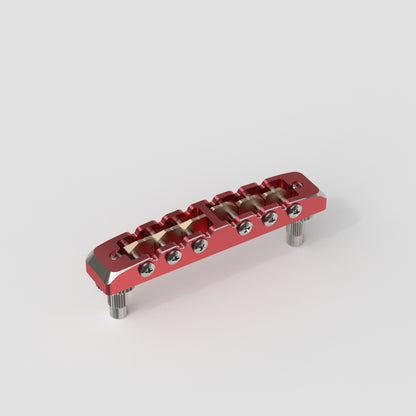 Guyker GMA-002 Lightweight CNC Machined Aluminum Guitar Bridge with Brass Saddles