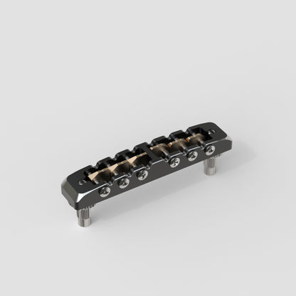 Guyker GMA-002 Lightweight CNC Machined Aluminum Guitar Bridge with Brass Saddles