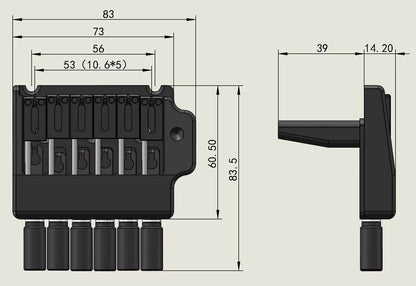 GUYKER WT002 Tremolo System Bridge Set for 6-String Headless Guitar