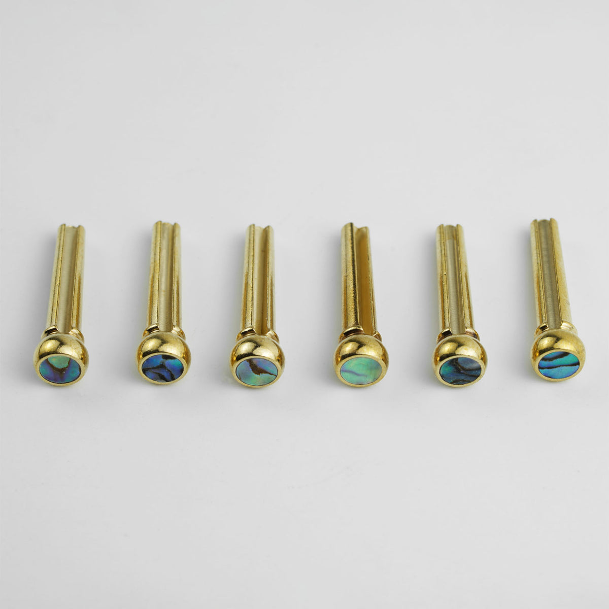 Guyker GX013 Brass Acoustic Guitar Bridge Pins with Abalone Shell Inlays