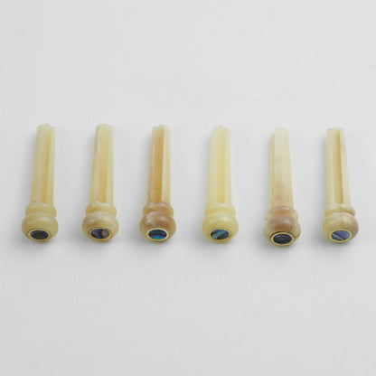 Guyker GX016 Camel Bone Acoustic Guitar Bridge Pins with Abalone Inlays