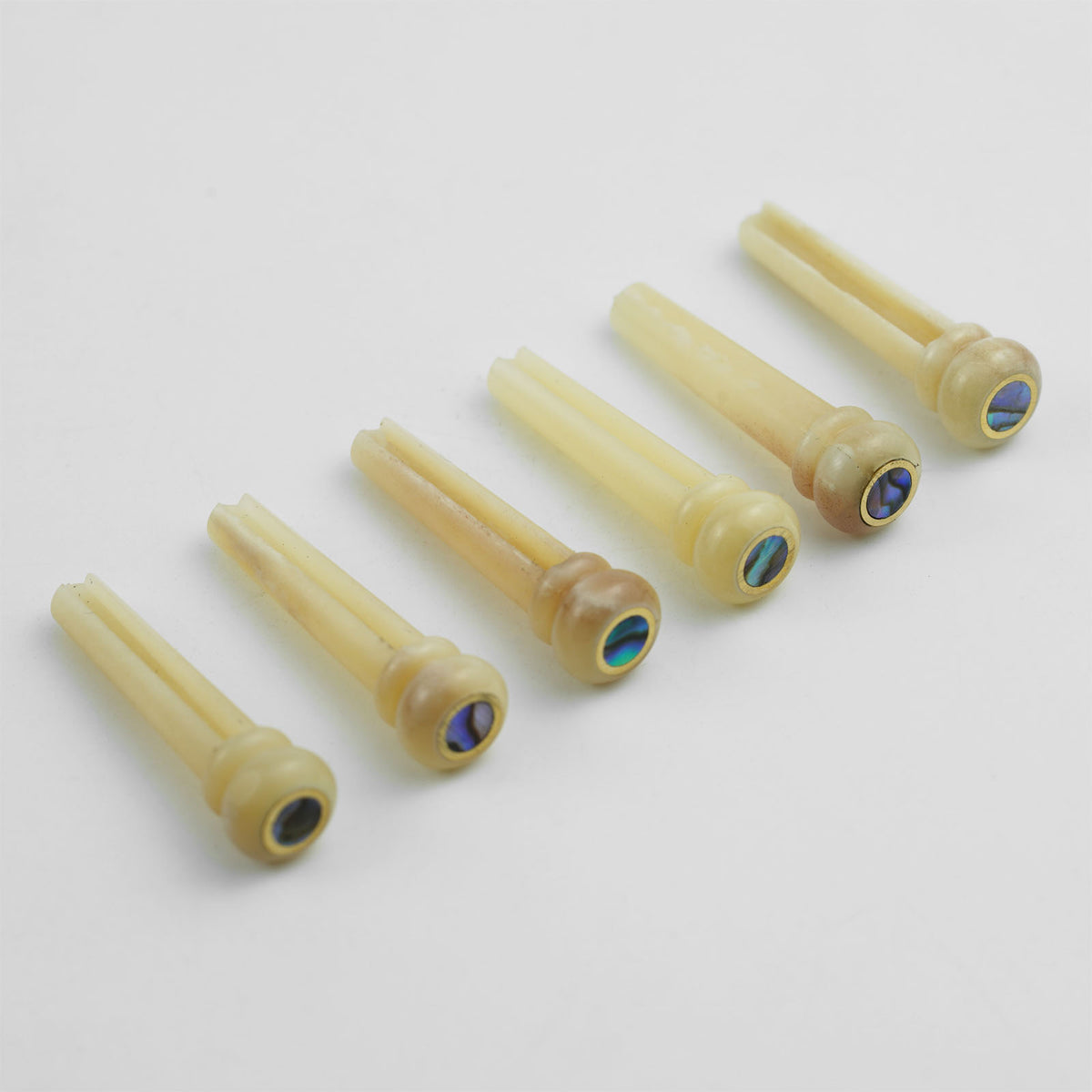 Guyker GX016 Camel Bone Acoustic Guitar Bridge Pins with Abalone Inlays