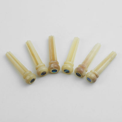 Guyker GX016 Camel Bone Acoustic Guitar Bridge Pins with Abalone Inlays