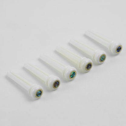 Guyker GX014 Bone Acoustic Guitar Bridge Pins with Abalone Inlays
