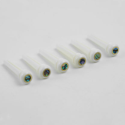 Guyker GX014 Bone Acoustic Guitar Bridge Pins with Abalone Inlays