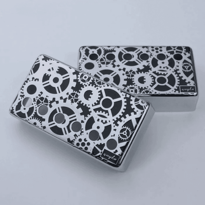 PC004 Cupronickel Gear Pattern Surface Humbucker Guitar Pickup Covers Set 50/52MM - Guyker