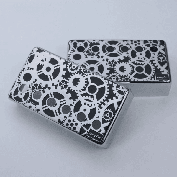 PC004 Cupronickel Gear Pattern Surface Humbucker Guitar Pickup Covers Set 50/52MM - Guyker