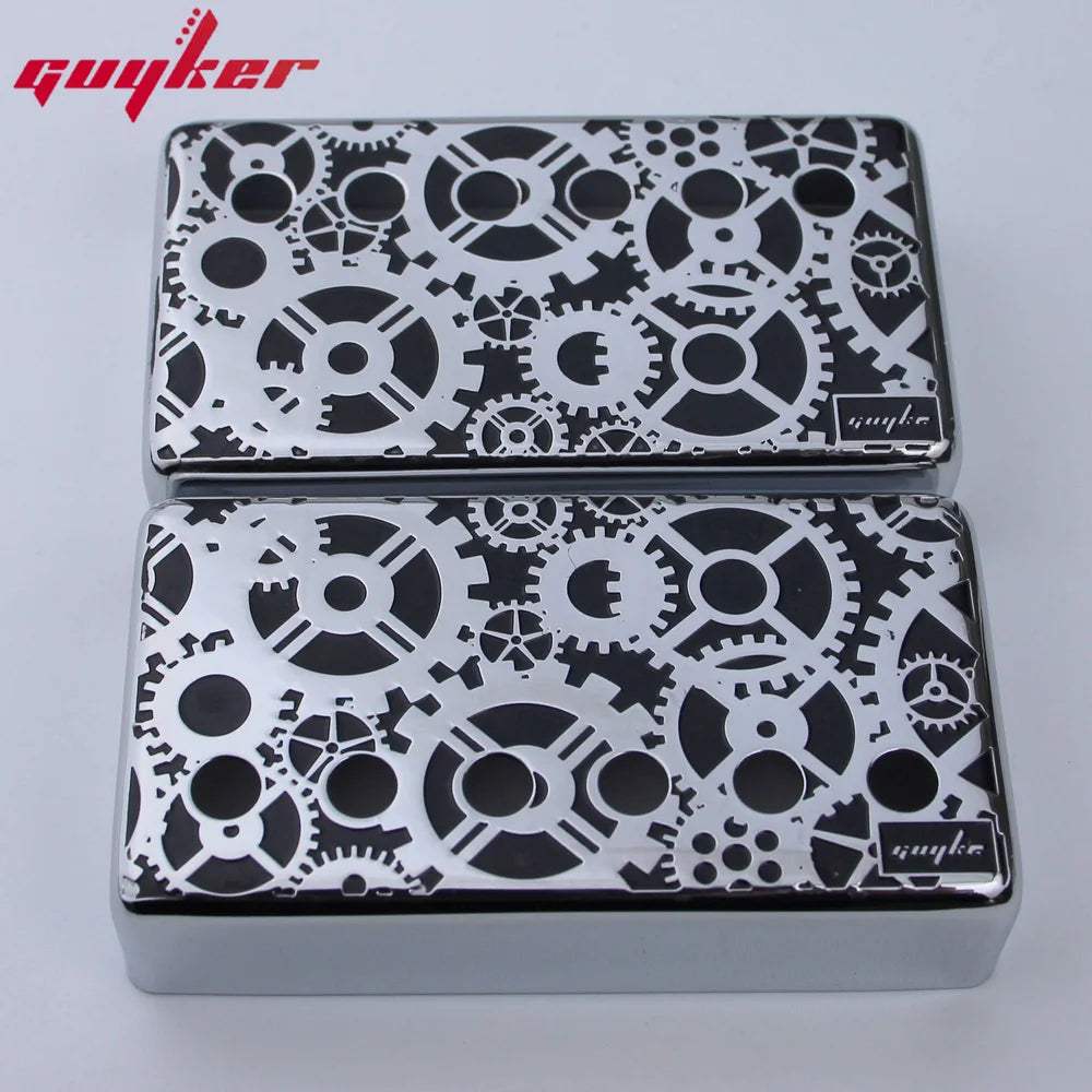PC004 Cupronickel Gear Pattern Surface Humbucker Guitar Pickup Covers Set 50/52MM - Guyker