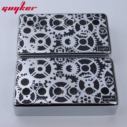 PC004 Cupronickel Gear Pattern Surface Humbucker Guitar Pickup Covers Set 50/52MM - Guyker