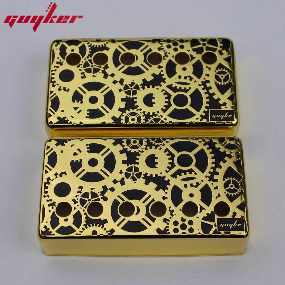 PC004 Cupronickel Gear Pattern Surface Humbucker Guitar Pickup Covers Set 50/52MM - Guyker