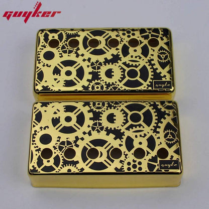 PC004 Cupronickel Gear Pattern Surface Humbucker Guitar Pickup Covers Set 50/52MM - Guyker