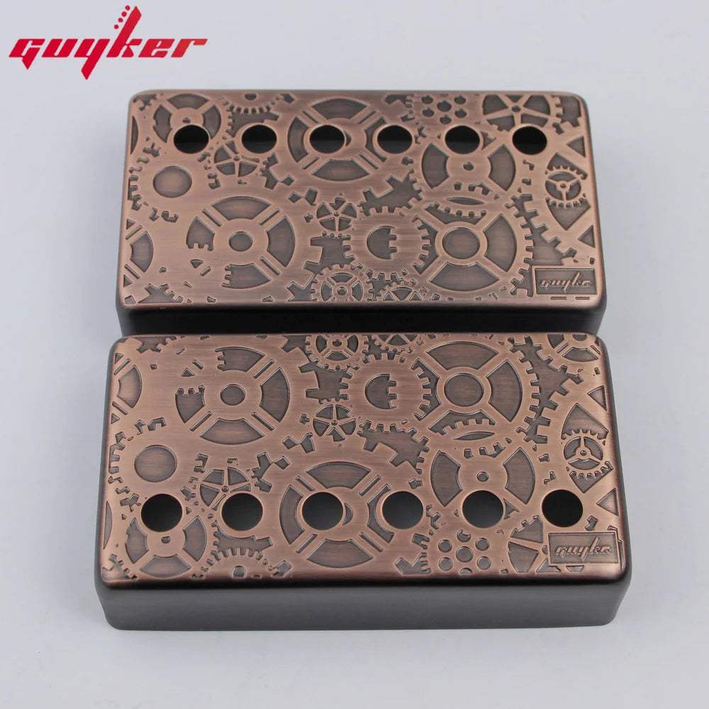 PC004 Cupronickel Gear Pattern Surface Humbucker Guitar Pickup Covers Set 50/52MM - Guyker