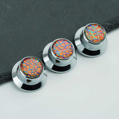 Gold Foil Starburst Aluminum Control Knobs Dia. 6.3mm for Electric Guitar & Bass | Guyker