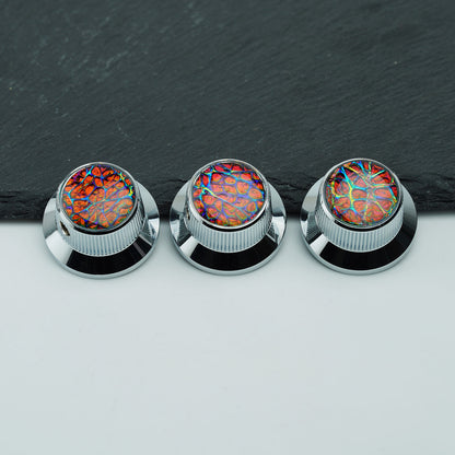 Gold Foil Starburst Aluminum Control Knobs Dia. 6.3mm for Electric Guitar & Bass | Guyker