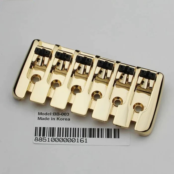Golden 6 String Electric Bass Bridge 16mm Zinc Saddles | Guyker