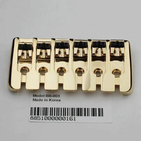 Golden 6 String Electric Bass Bridge 16mm Zinc Saddles | Guyker