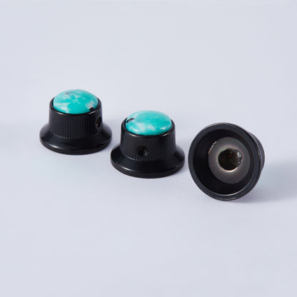 Green Turquoise Surface Metal Control Knob Dia. 6mm for Electric Guitar & Bass | Guyker