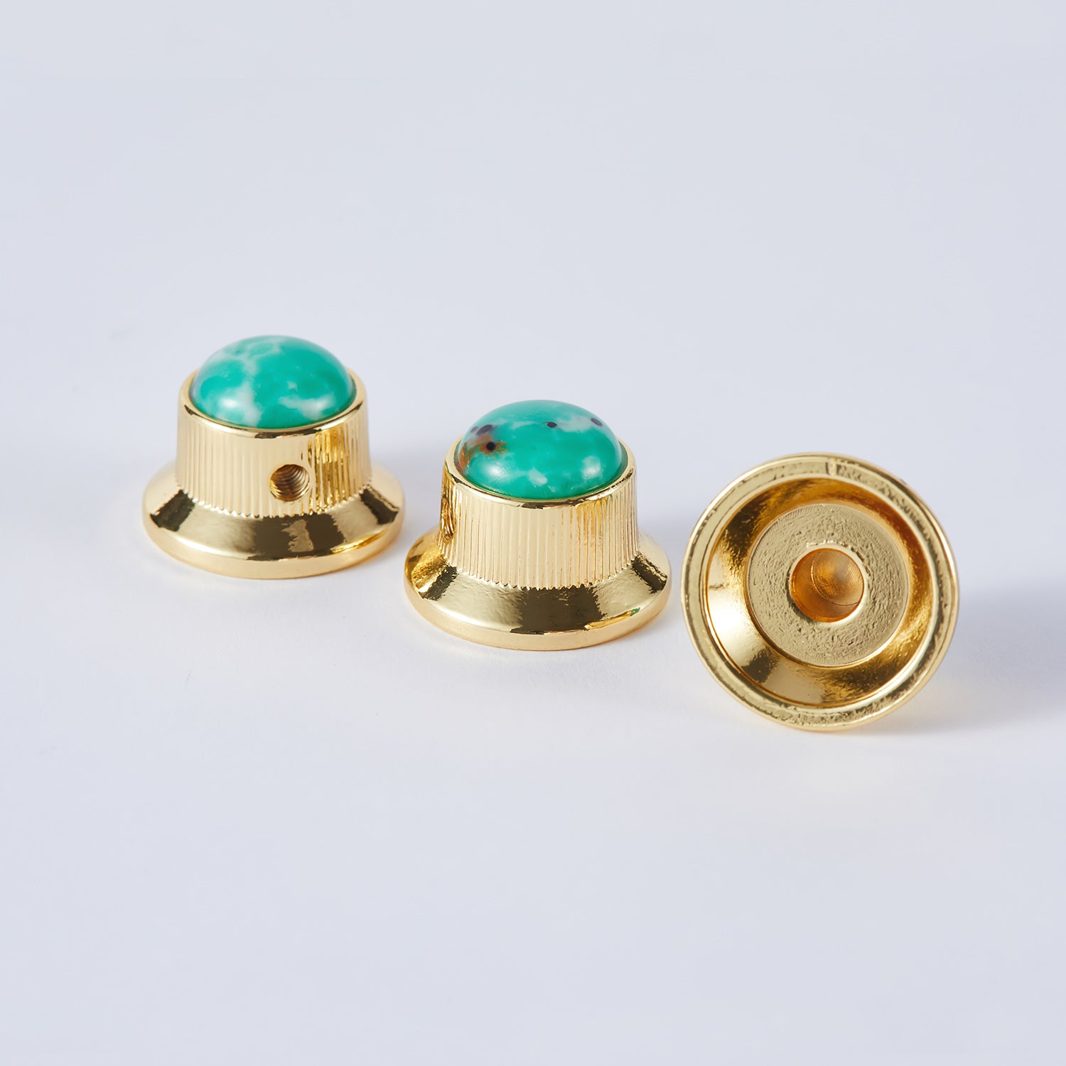 Green Turquoise Surface Metal Control Knob Dia. 6mm for Electric Guitar & Bass | Guyker