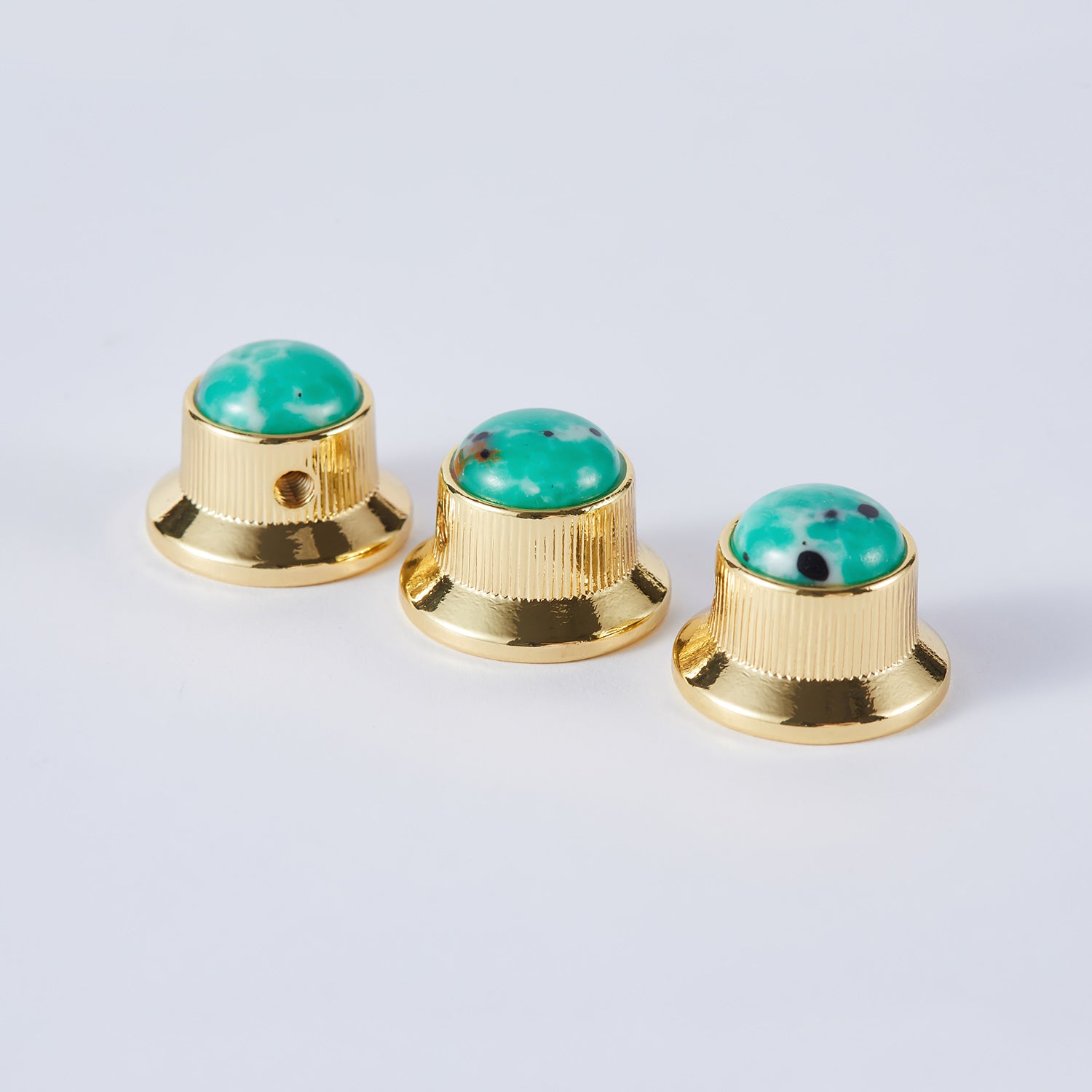 Green Turquoise Surface Metal Control Knob Dia. 6mm for Electric Guitar & Bass | Guyker