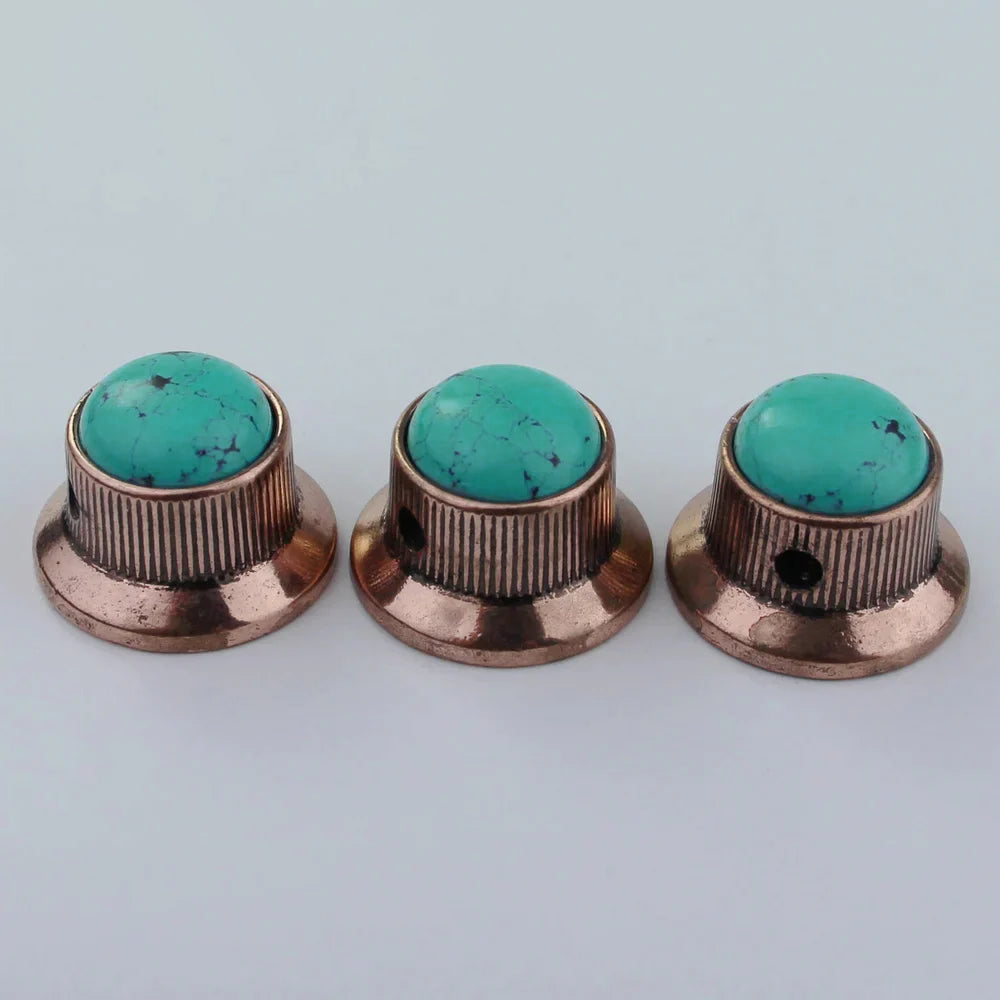 Green Turquoise Surface Metal Control Knob Dia. 6mm for Electric Guitar & Bass | Guyker