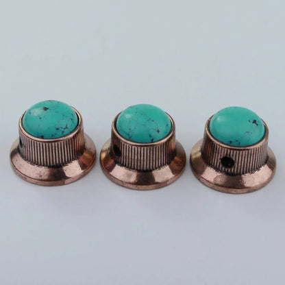 Green Turquoise Surface Metal Control Knob Dia. 6mm for Electric Guitar & Bass | Guyker