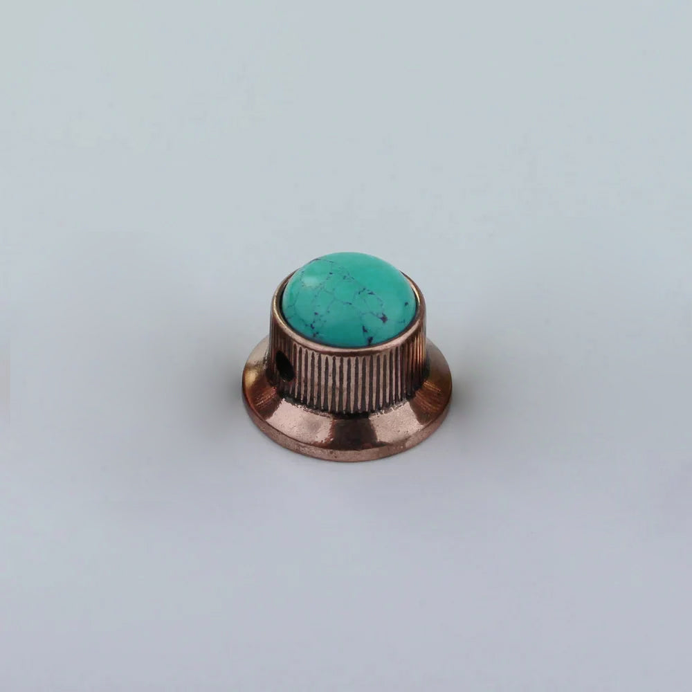 Green Turquoise Surface Metal Control Knob Dia. 6mm for Electric Guitar & Bass | Guyker