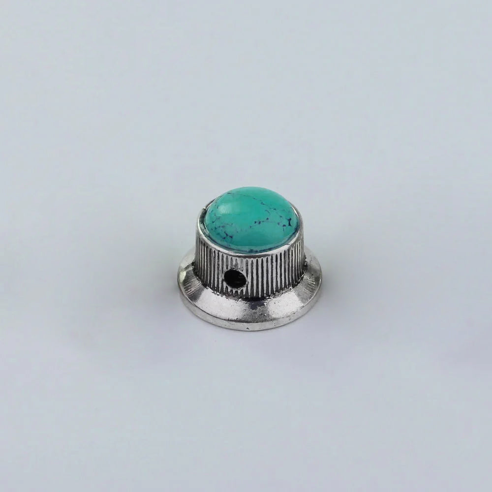 Green Turquoise Surface Metal Control Knob Dia. 6mm for Electric Guitar & Bass | Guyker