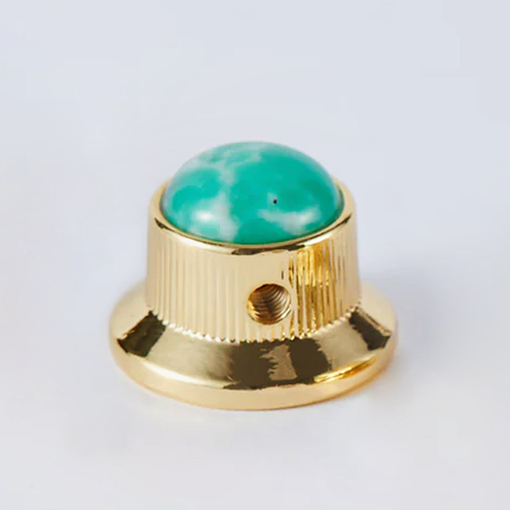 Green Turquoise Surface Metal Control Knob Dia. 6mm for Electric Guitar & Bass | Guyker