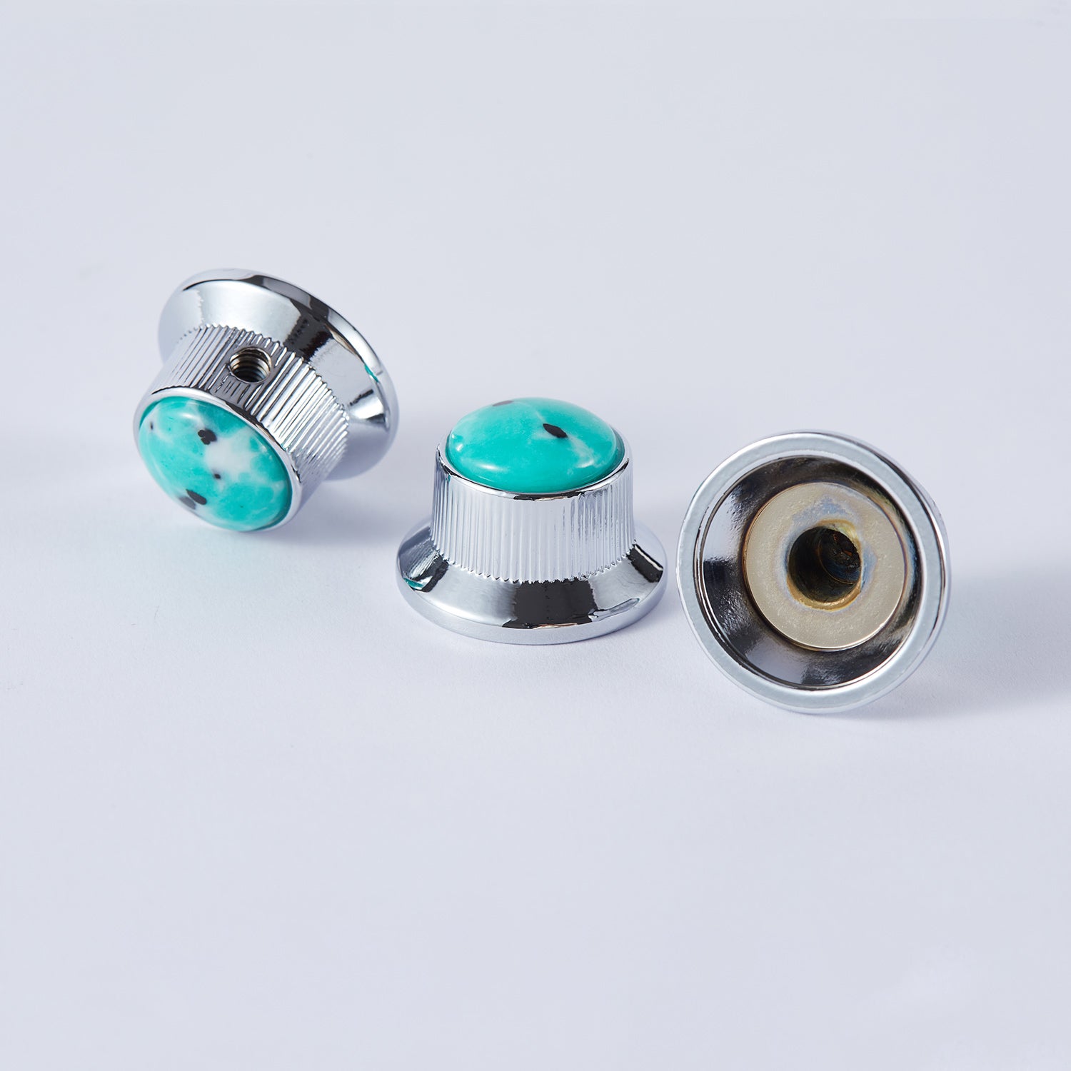 Green Turquoise Surface Metal Control Knob Dia. 6mm for Electric Guitar & Bass | Guyker