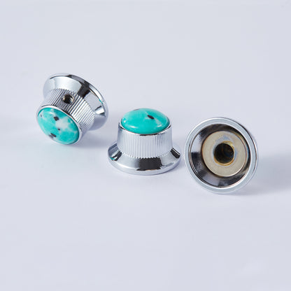 Green Turquoise Surface Metal Control Knob Dia. 6mm for Electric Guitar & Bass | Guyker