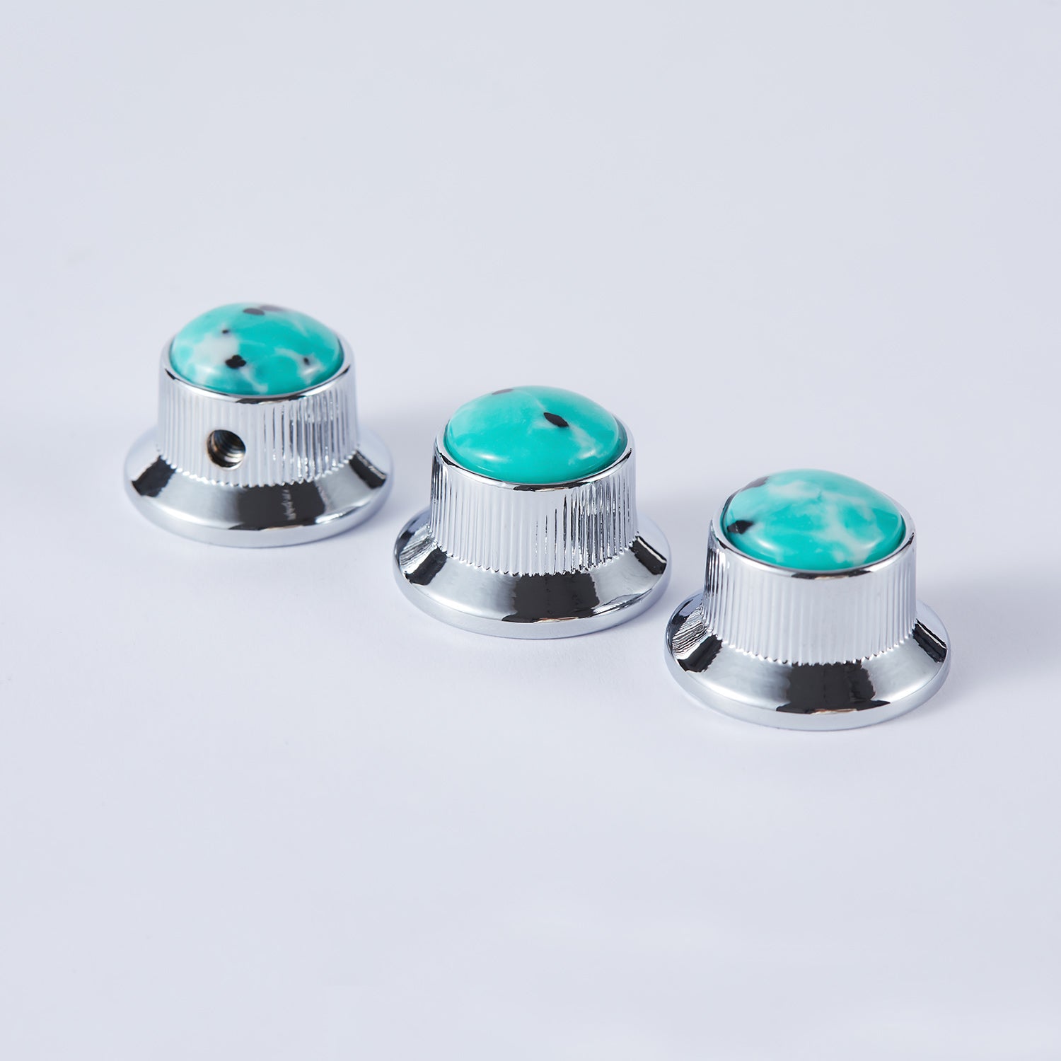 Green Turquoise Surface Metal Control Knob Dia. 6mm for Electric Guitar & Bass | Guyker