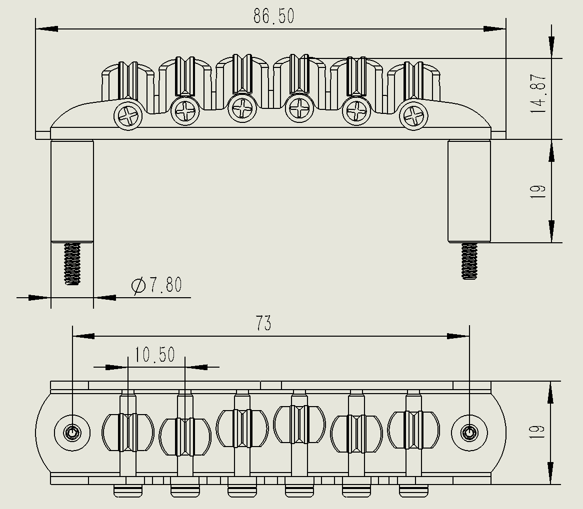 Guitar Bridge-New-001 6 String Guitar Bridge Roller Bridge For Guitar Mosrite Style