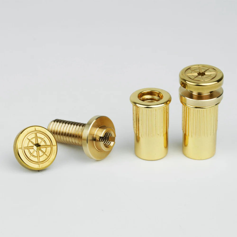 Guitar Bridge Stud Screws Brass & Steel Set | Guyker