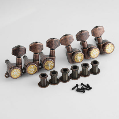 Guitar Locking Tuners 3R+3L Layout 1:18 Gear Precision Set Guyker