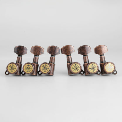 Guitar Locking Tuners 3R+3L Layout 1:18 Gear Precision Set Guyker