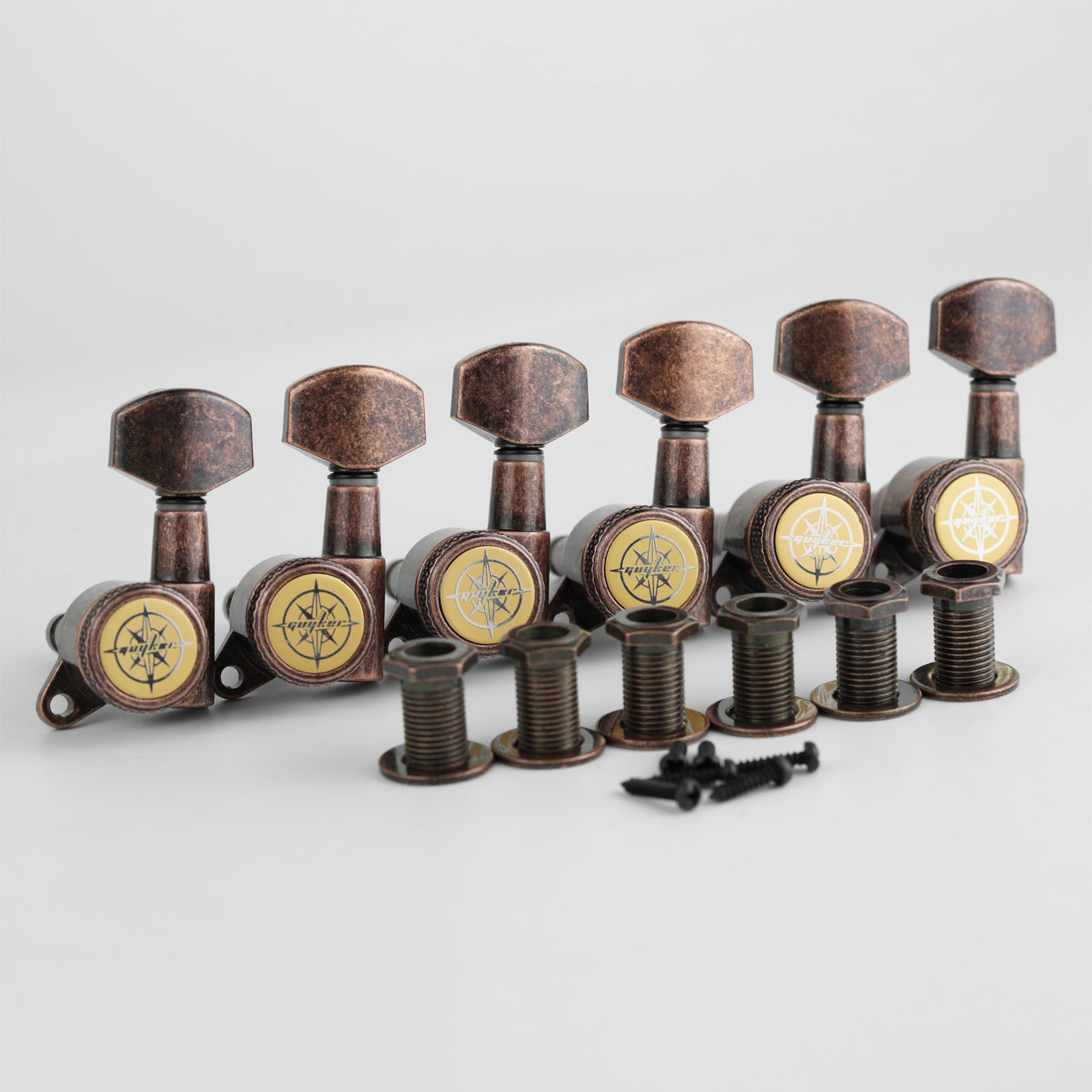 Guitar Locking Tuners 3R+3L Layout 1:18 Gear Precision Set Guyker