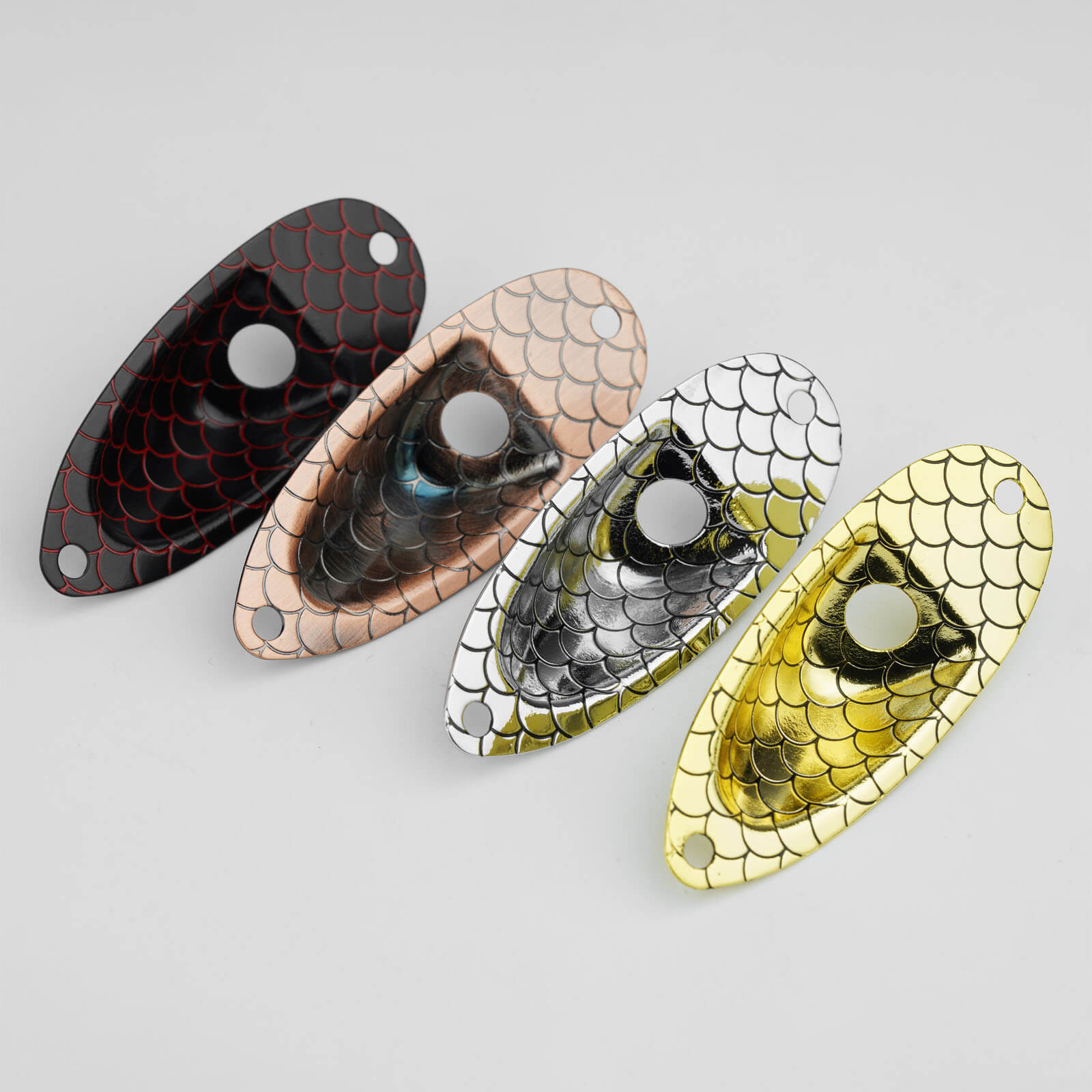 Guitar Metal Jack Plate Scale Texture Design  | Guyker