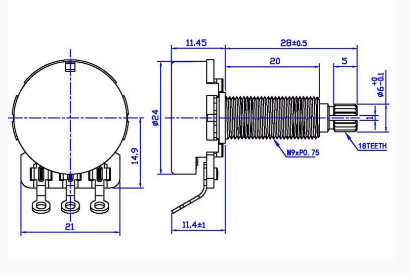 Guitar Preamp Circuit Board with Pots and Switch Jack A500K | Guyker