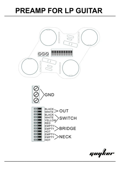 Guitar Preamp Circuit Board with Pots and Switch Jack A500K | Guyker